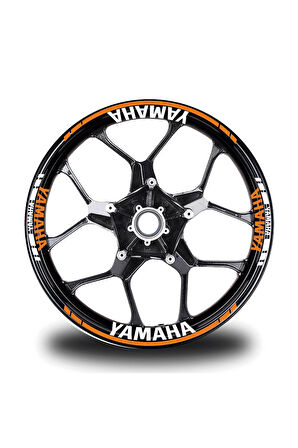 Yamaha Yazılı Neon Turuncu Takım Jant Sticker Modeli