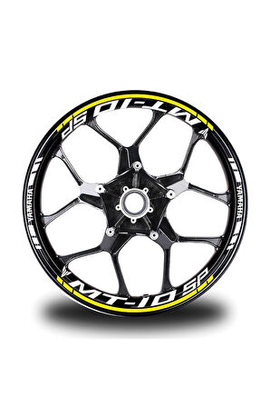 Sarı Yamaha MT 10 SP  Takım Jant Sticker Etiket