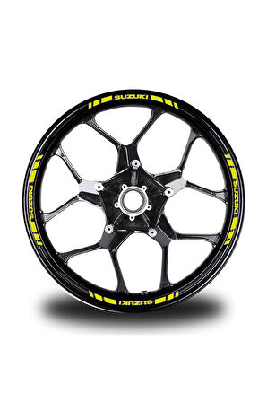 Suzukı Yazılı Kısa Dış Şerit 16'lı Tek Renk Jant Sticker Modeli