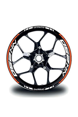 CFMOTO NK250 Jant Sticker İç & Dış Takım Etiket Modeli Turuncu - Beyaz