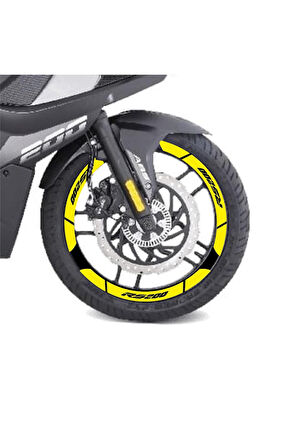 Sarı Bajaj Pulsar RS200 Geniş Jant Sticker Etiket Modeli