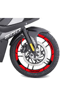 Kırmızı Bajaj Pulsar RS200 Geniş Jant Sticker Etiket Modeli