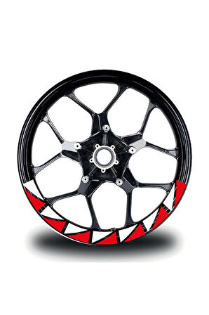 CFMOTO 450SR Jant Sticker Yarım Daire İç & Dış Üçgen Kaplama Etiket Modeli Kırmızı -