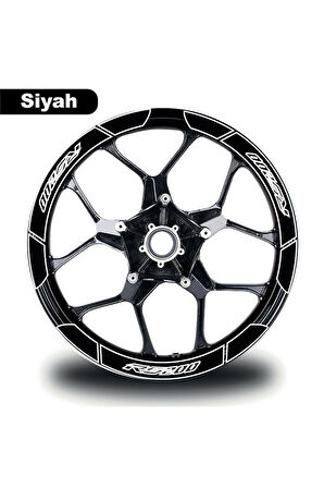 Siyah Bajaj Pulsar RS200 Geniş Jant Sticker Etiket Modeli
