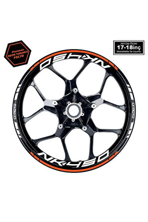 Neon Turuncu CFMOTO 450NK Motosiklet Jant Sticker Etiket Modeli İç & Dış Takım