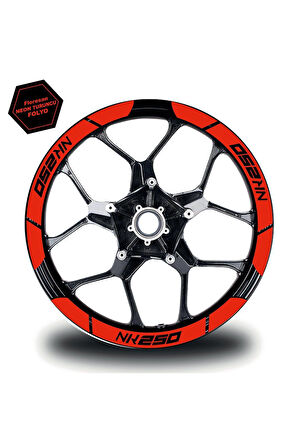Neon Turuncu CF MOTO 250 NK Geniş Jant Sticker Etiket Modeli