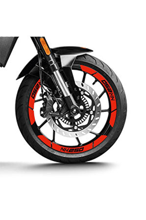 Neon Turuncu CF MOTO 250 NK Geniş Jant Sticker Etiket Modeli