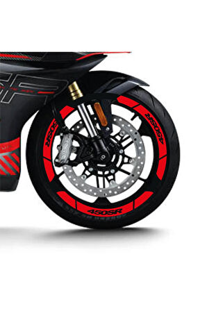 Kırmızı CF MOTO 450 SR Geniş Jant Sticker Etiket Modeli