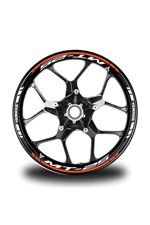 Turuncu Yamaha R1 Takım Jant Sticker Etiket