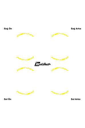 Sarı CFMOTO 450NK Yazılı 8 Li Jant İçi Yazı Sticker