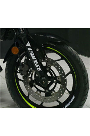 Yamaha MT 25 Neon Yeşil Jant Dışı Şerit Sticker Etiket Modeli uyumlu