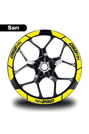 Sarı CF MOTO 250 SR Geniş Jant Sticker Etiket Modeli