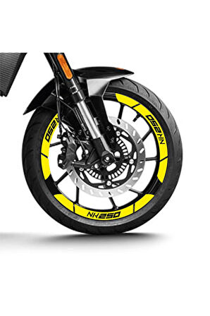 Sarı CF MOTO 250 SR Geniş Jant Sticker Etiket Modeli