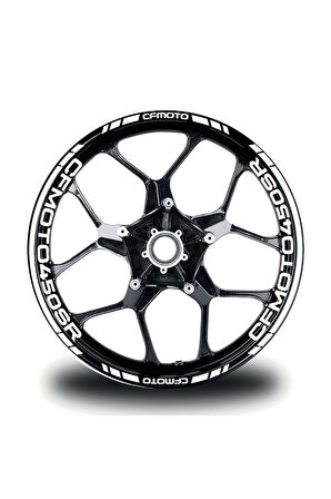 CFMOTO 450SR Jant Sticker İç Dış Yazılı Beyaz
