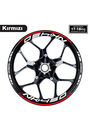 Kırmızı CFMOTO 450NK Motosiklet Jant Sticker Etiket Modeli İç & Dış Takım