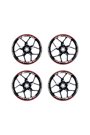 Kırmızı CFMOTO 450NK Motosiklet Jant Sticker Etiket Modeli İç & Dış Takım