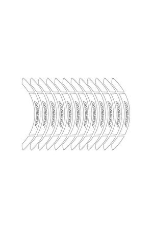 Beyaz Bajaj Pulsar RS200 Geniş Jant Sticker Etiket Modeli
