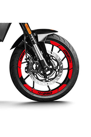 Kırmızı CF MOTO 250 NK Geniş Jant Sticker Etiket Modeli