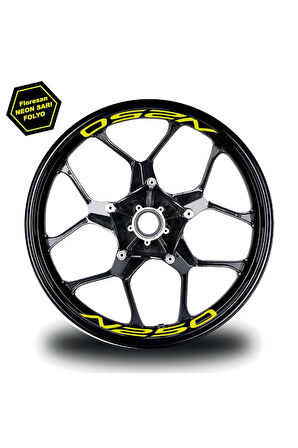 Bajaj N250 Jant İçi Yazı Sticker Modeli Neon Sarı