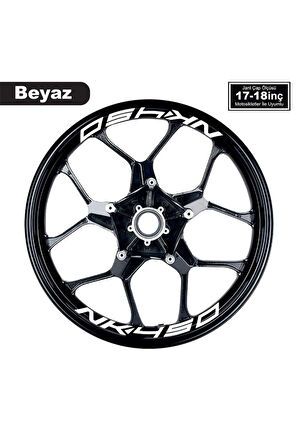 Beyaz CFMOTO 450NK Yazılı 8 Li Jant İçi Yazı Sticker