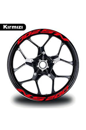 Bajaj Pulsar NS 200 Yazılı 8 Li Jant İçi Yazı Sticker Kırmızı