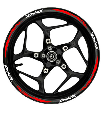 Motosiklet Jant Şeridi Dio Uyumlu Uyumlu Beyaz-Kırmızı  Sağ-Sol/Ön-Arka