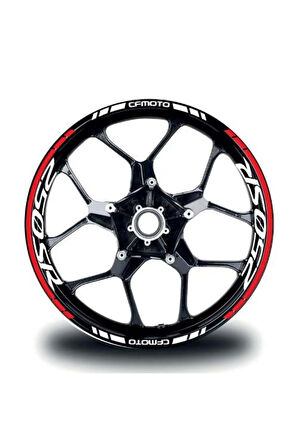CFMOTO 250SR Jant Sticker İç & Dış Takım Etiket Modeli Kırmızı - Beyaz