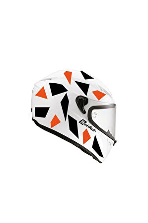 Kare Siyah Neon Turuncu Kamuflaj Kask Sticker Modeli 2
