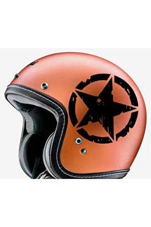 Kask Renkli Askeri Yıldız Sticker Etiket Modeli