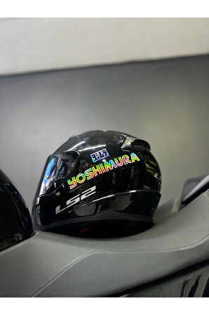 Yoshimura Logolu Hologram Motosiklet Kask Sticker Etiket Modeli