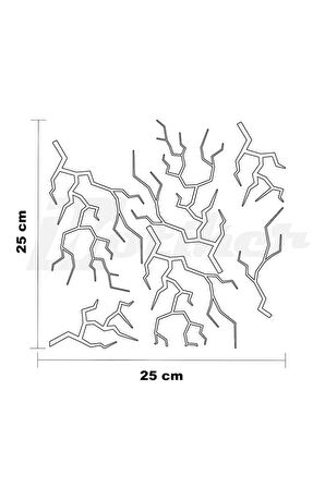 Şimşek Sticker 25x25cm Folyo Kesim Evrensel Desen Kaplama Beyaz