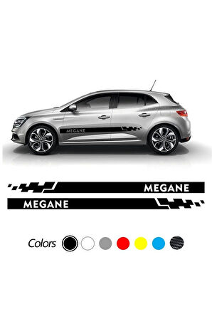 Renault Megane Damalı Yan Kapı Şerit Sticker Etiket Modeli