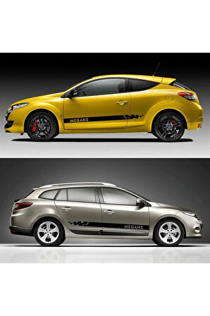 Renault Megane Damalı Yan Kapı Şerit Sticker Etiket Modeli