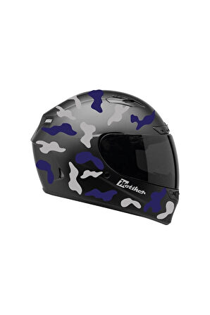 Gri Mavi Kamuflaj Kask Sticker Modeli