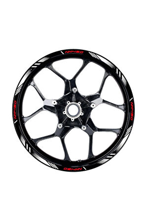 CFMOTO NK450 Sticker Jant Dışı Şerit Baskılı Kırmızı Beyaz Model