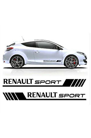 Renault Sport Yazılı Yan Kapı Şerit Sticker Etiket Modeli