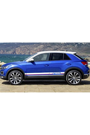 Volkswagen T-Roc Yan Kapı Düz Şerit Sticker Etiket Modeli
