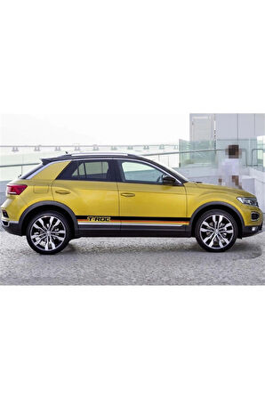 Volkswagen T-Roc Yan Kapı Düz Şerit Sticker Etiket Modeli