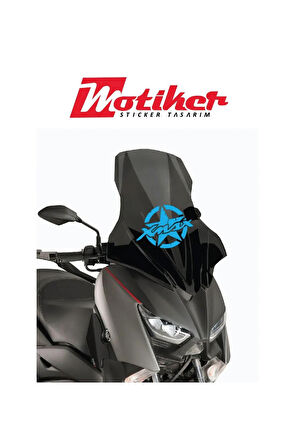 Yamaha Xmax Ön Cam Yıldız Sticker Etiket Model
