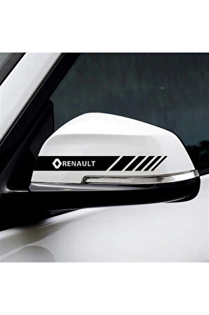 Renault Logo ve Yazılı Ayna Sticker Etiket Modeli