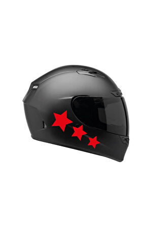Tek Renk Üçlü Yıldız (triple Star Helmet Stickers) Kask Sticker Etiket Modeli 2