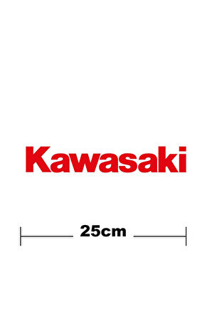 Kawasaki Logo Yazı Sticker Etiket Tek Renk