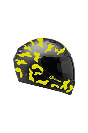 Neon Sarı Kamuflaj Kask Sticker Modeli 2