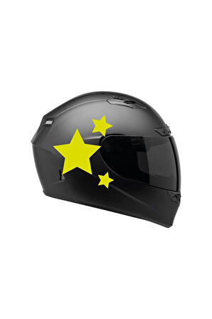 Tek Renk Üçlü Yıldız (triple Star Helmet Stickers) Kask Sticker Etiket Modeli 3