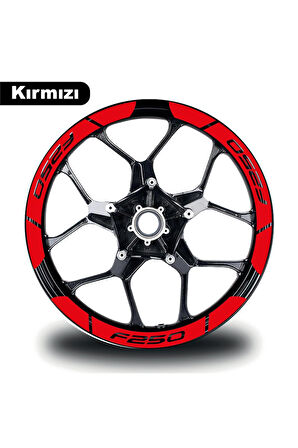 Kırmızı Bajaj F250 Geniş Jant Sticker Etiket Modeli