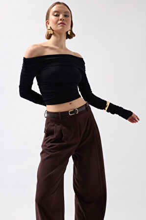 Omuz Dekolte Straplez Bluz