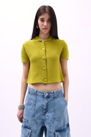 Bebe Yaka Düğmeli Bluz
