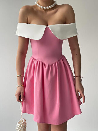 Nalia Beyaz Yakalı Elbise