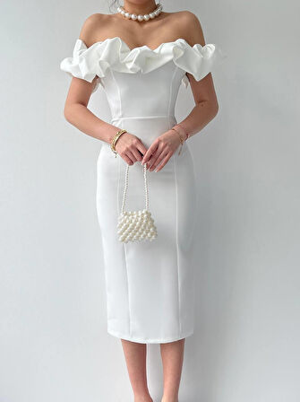 Popi Madonna Yaka Kalem Elbise