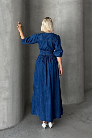 7037 KOT ELBİSE-MAVİ